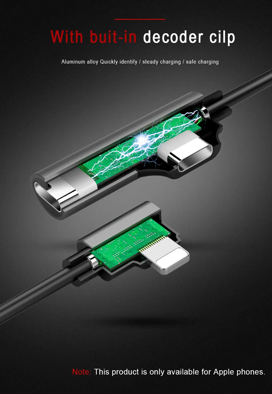 !ACCEZZ 2 3 IN 1 Dual Lighting Charging&Audio&Calling Headphone Adapter For iphone X 8 7 Plus Jack to Earphone AUX Splitter Cables (1)