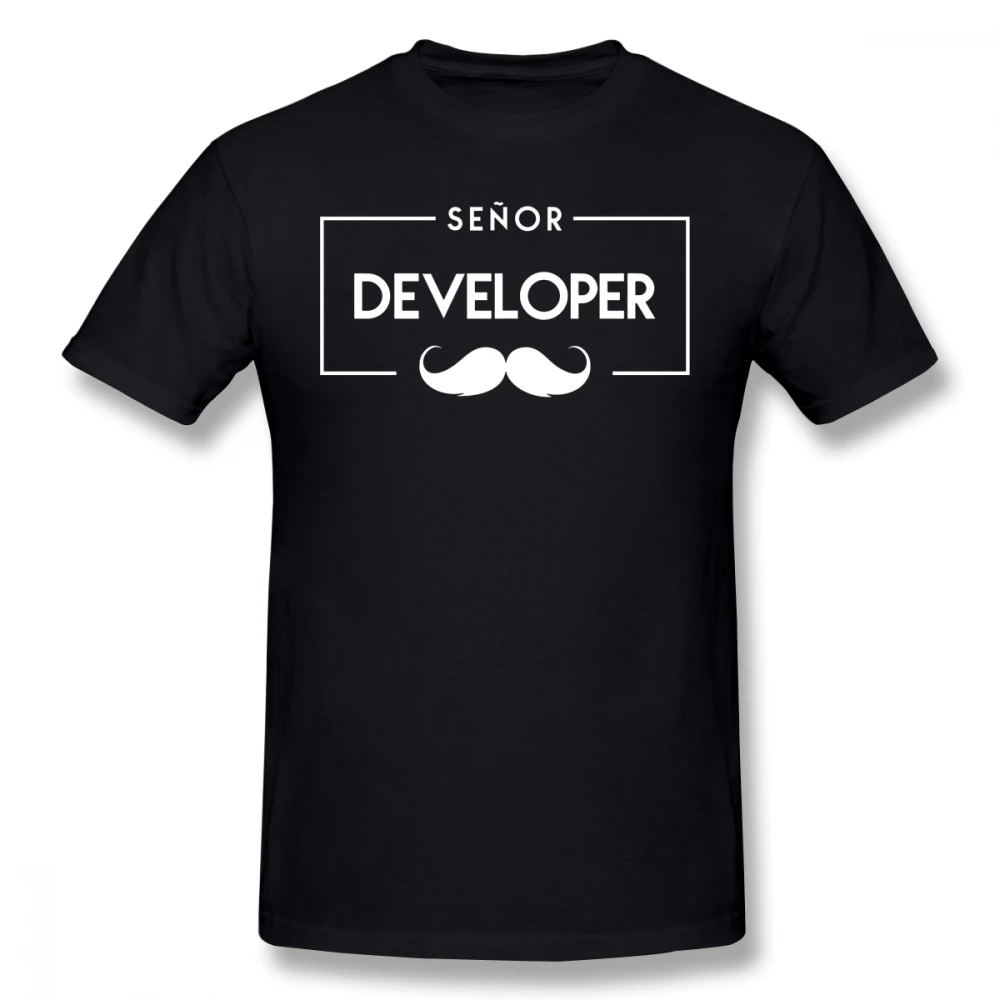 Разработчик T Shirt разработчик T Shirt с коротким рукавом Печатный Мужская футболка Мода Забавный хлопок большая футболка