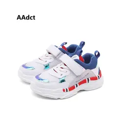 AAdct 2018 Новинка осени обувь для девочек сетка Бег модная спортивная детская обувь для девочек; модная повседневная обувь для детей кроссовки
