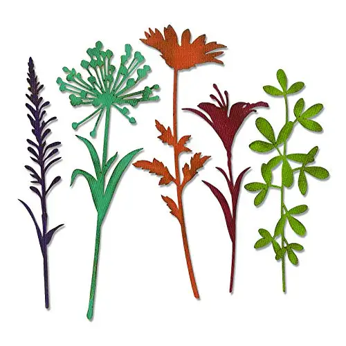 

Wildflower Stems Leaves Metal Cutting Dies Stencil for DIY Scrapbooking album Decorative Embossing Craft Cut Paper Cards Tool