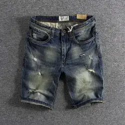 Мужские летние джинсовые шорты 2019 новые Брендовые брюки для отдыха с пятью точками прямые мужские брюки Горячая Распродажа