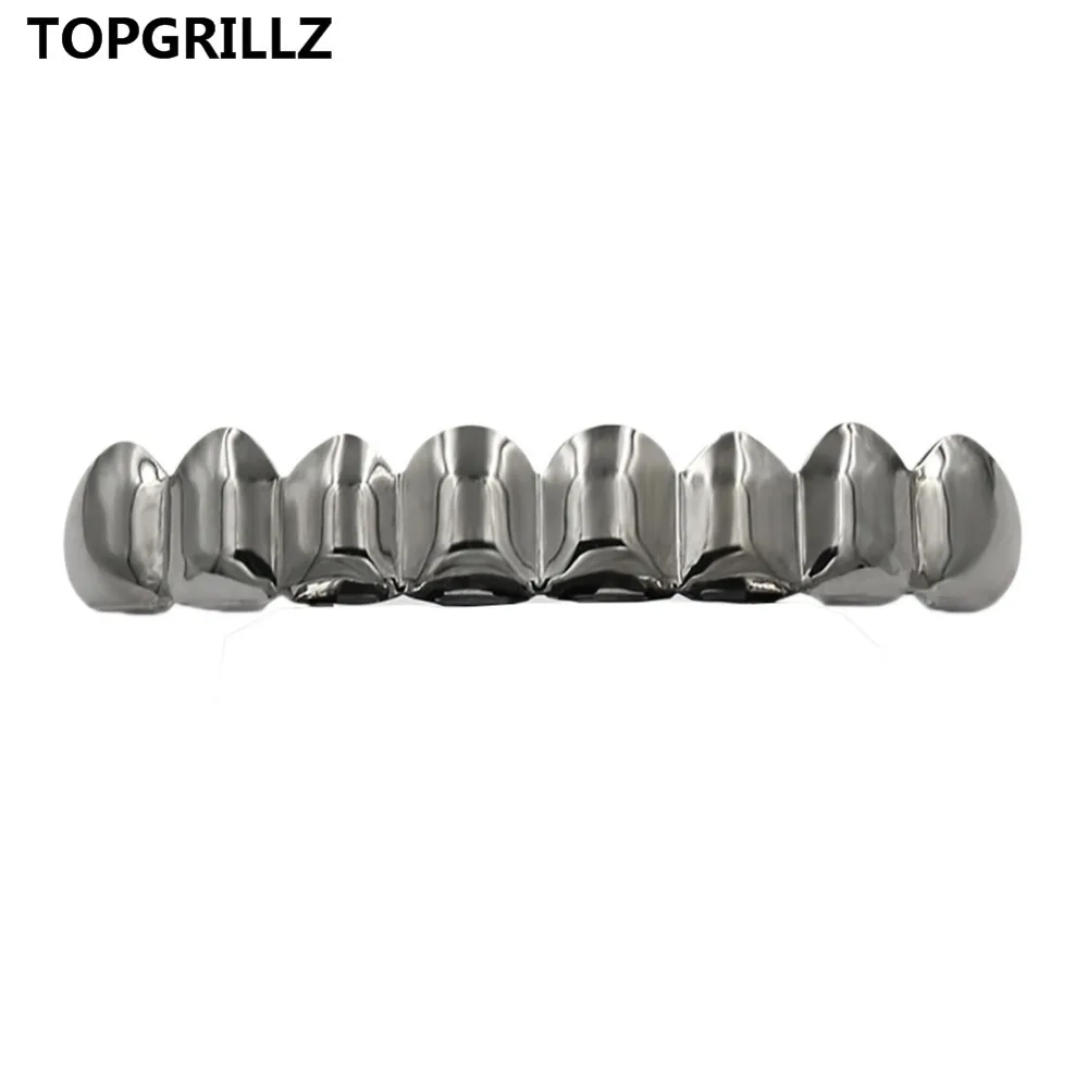 TOPGRILLZ 8 зубьев розовое золото верхняя и нижняя декоративные коронки сверкающие