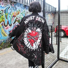 Женское длинное пальто, осенне-зимняя Базовая куртка, большой размер, свободная уличная куртка в стиле рок, хип-хоп, с принтом, Европейский стиль, Брендовая верхняя одежда с заклепками