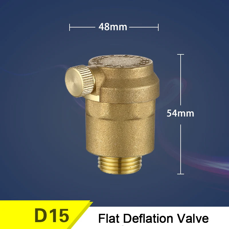 Латунь Автоматический Клапан стравливания давления для бытовых нагрева воды трубы клапан сброса давления вертикальный/локоть DN15/20/25 системы напольного отопления - Цвет: Flat DN15