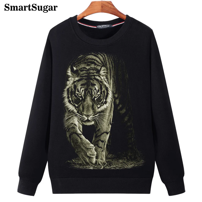 Vintage 3D Tiger Hoodies Men Lifelike Animal Hoodies Homme Autumn