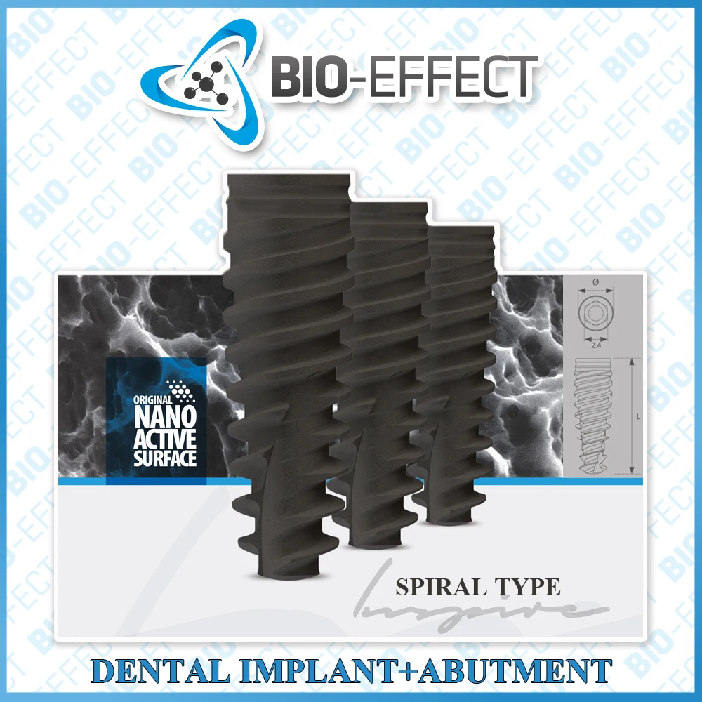 1 био-эффект нано активный зубной имплантат-спиральный тип+ 1 прямой Обычный абатмент(подарок)-для внутреннего шестигранного