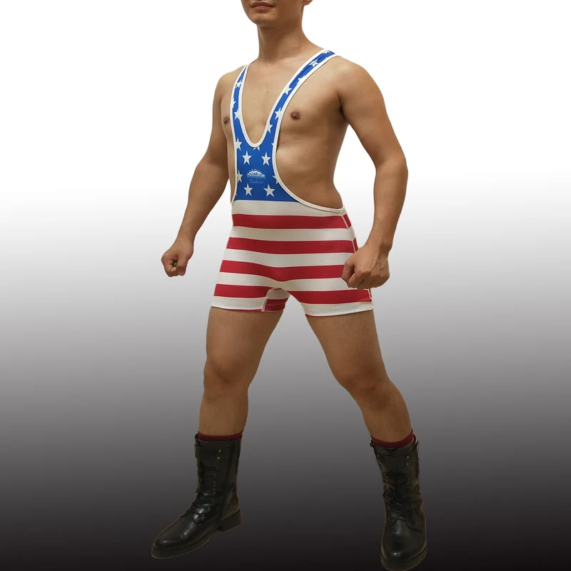 american flag wrestling singlet