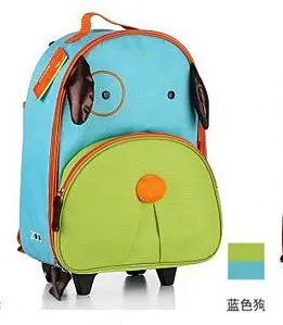 Escolar Mochila Infantil de Rodinhas 2014 Backpacks Dog Casual School Bags Bolsos Animal Cute Face Backpack Wheel for Kids B0187 | Багаж и