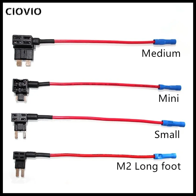MINI SMALL MEDIUM Size Car Fuse Holder Add-a-circuit Piggy Back Fuse TAP Adapter M2 Long foot Size Fuse Holder