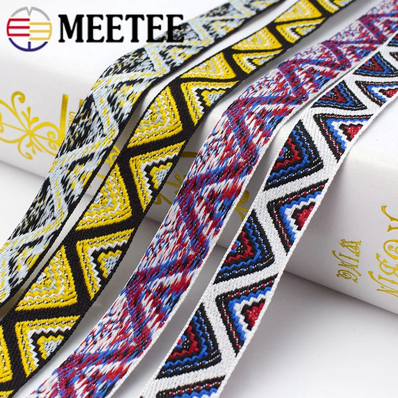 

15Yards 20mm Ethnic Embroideried Jacquard Webbings Belt Curtain Lace Ribbons Decorative Webbings Tapes Shoes Bags DIY KY950