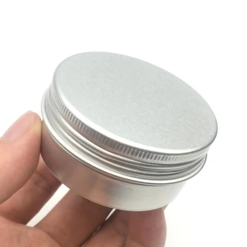 

50pcs 40g 50g Metal Aluminum Round Tin Cans Box Silver Cosmetic Cream Jar Pot Case Screw Thread Lid Lip Balm Container