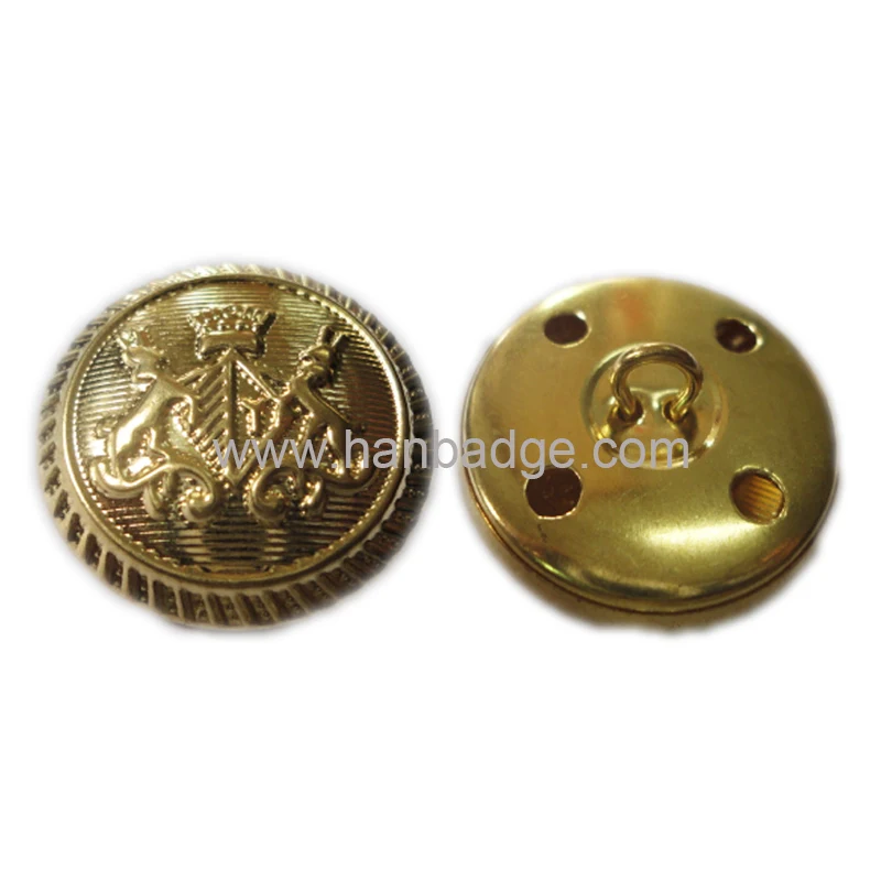 

Custom Police Buttons Customized Military Buttons In Custom Logo With Shank Back In Gold Finish