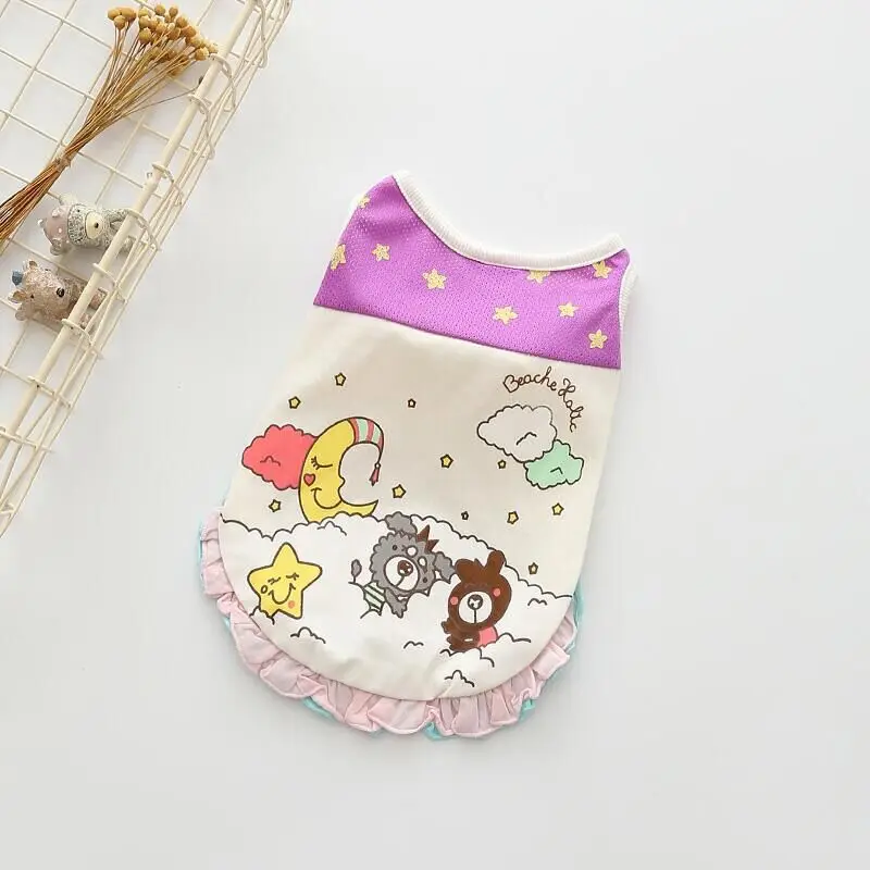 

Kawaii Cat Dog Pet Clothes Clothing Chihuahua Yorkie Bomei Fashion Stripes Shirt Bottom