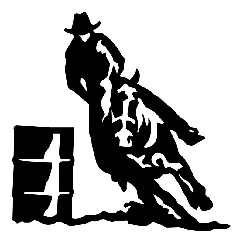 

13*13CM Barrel Race Horse Cowboy Car Sticker Decal Personalized Reflective Vinyl Sticker C2-0519