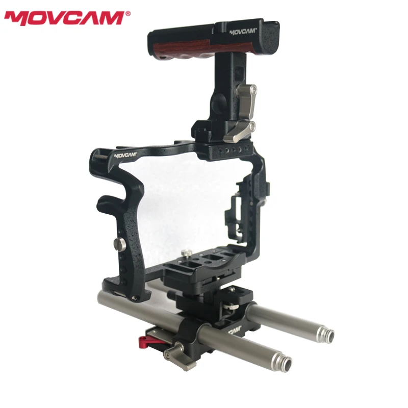

Free ship MOVCAM GH5 Rig DSLR cage kit for Panasonic GH4 GH5 Camera 15mm rod quick release Base Top handle HDMI Cable protector