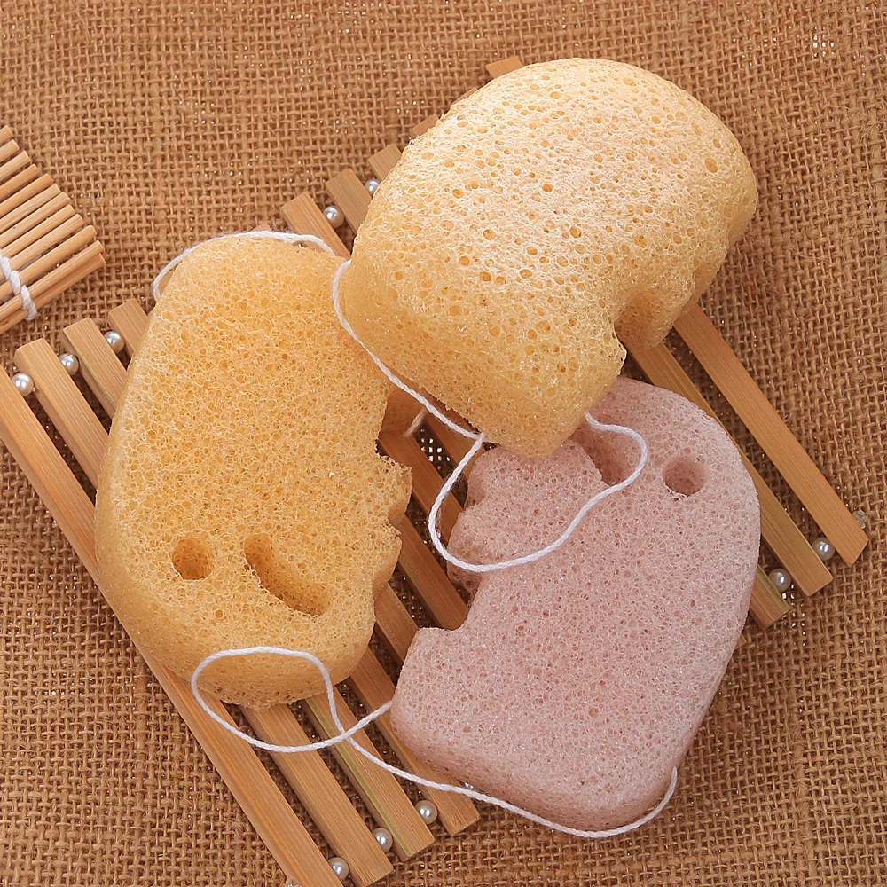 

UNIQUE COLORS 1PCS Konjac Sponge Natural Konjac Puff Facial Cleanser Tool Wash Flutter Face Body Cleaning Sponge Elephant Shape