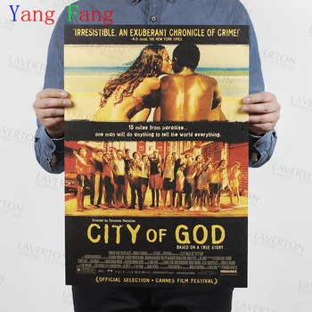 

Vintage Poster City of God Movie Poster cartoon fashion decorative living room dining room bedroom wall retro poster 51*35cm