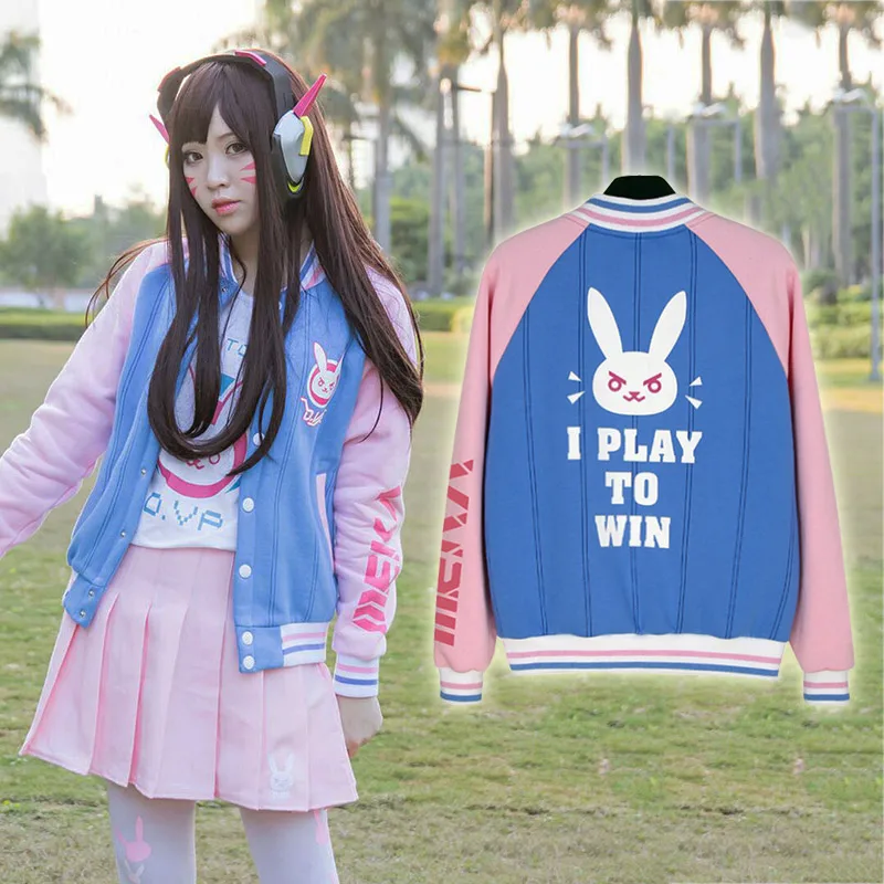 2017 Autumn Kawaii Women D.va Jacket D va Sweatshirt Hoodies Dva Baseball Coats D.va Coat Cotton 