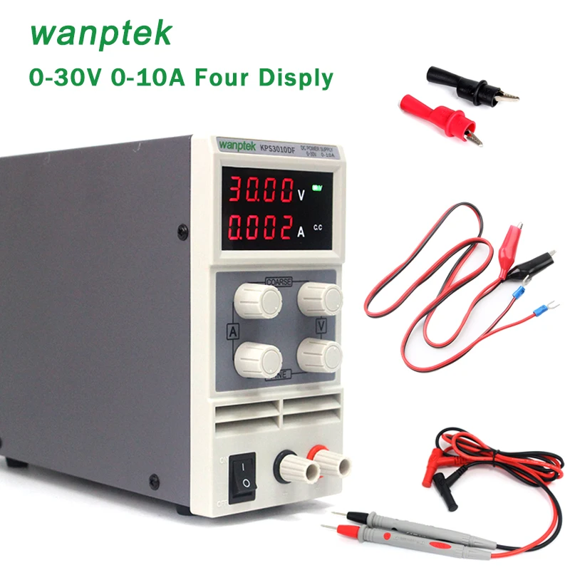 Регулируемый источник питания постоянного тока переменный 0-30 V/0-10 A переключаемый Регулируемый источник питания цифровой с аллигатором Leads лабораторное оборудование