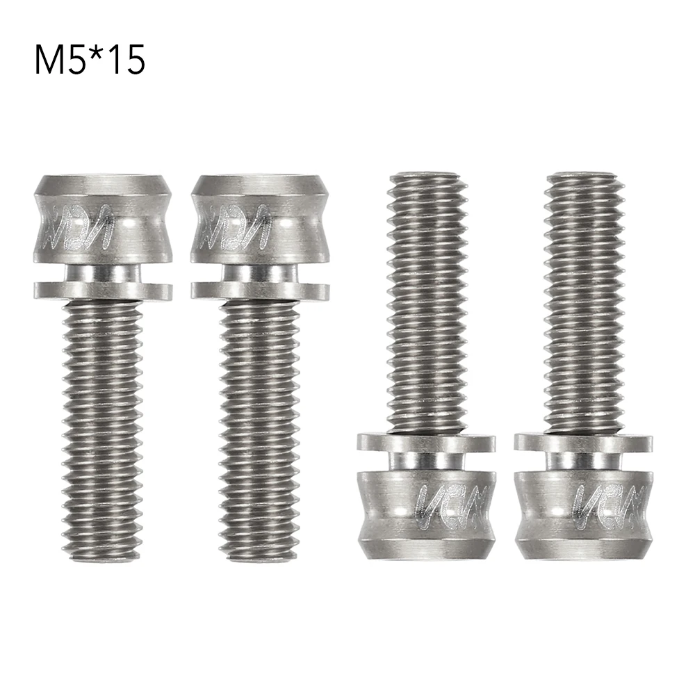 Titanium 15 4 шт. винты для руля велосипеда шестигранные болты сверхлегкие велосипедные крепежные винты из титанового сплава аксессуары - Цвет: Titanium 15