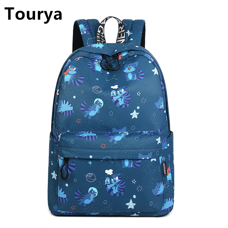 

Tourya Waterproof Women Bags Cute Cat Animal Printing School Backpack for Teenage Girls Large Capacity Knapsack Bagpack Mochila