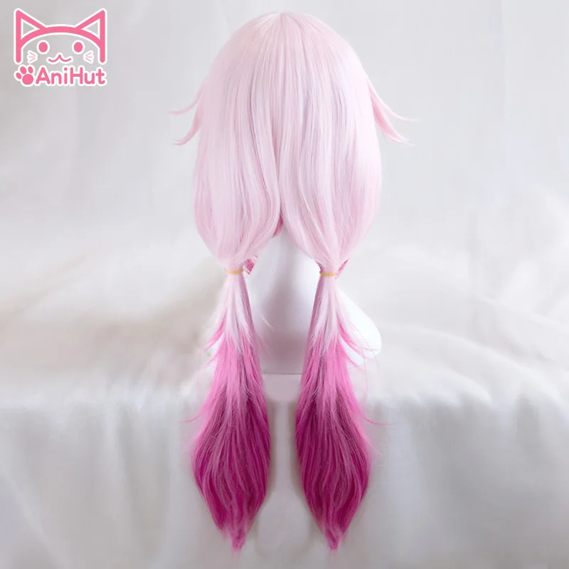 AniHut Yuzuriha Inori Wig Gulity Crown Cosplay Wig Pink Synthetic Hair Anime Gulity Crown Yuzuriha Inori Cosplay Hair