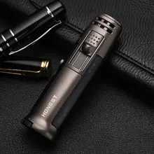 1 шт., черный переносной кухонный уличный фонарь-зажигалка, струйный карандаш с пламенем, Бутан, газ, многоразовое топливо, Сварочная Зажигалка для сигарных труб