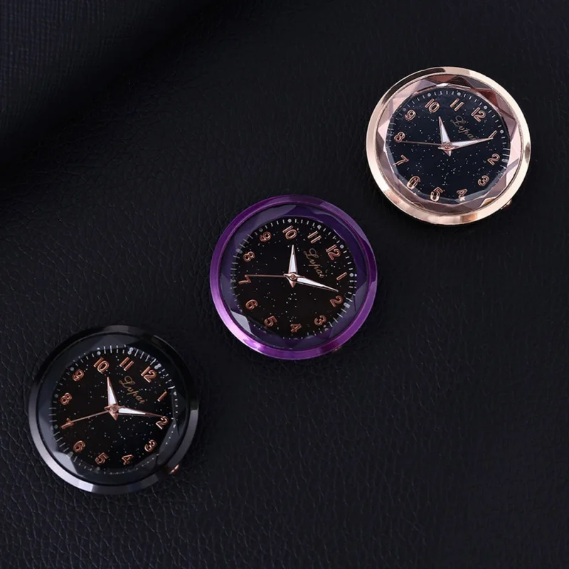 

Mini Car Decoration Electronic Watch Clock Auto Gauge Style Small Clock Household Mirror Watch Clock With Double Sides Sticker