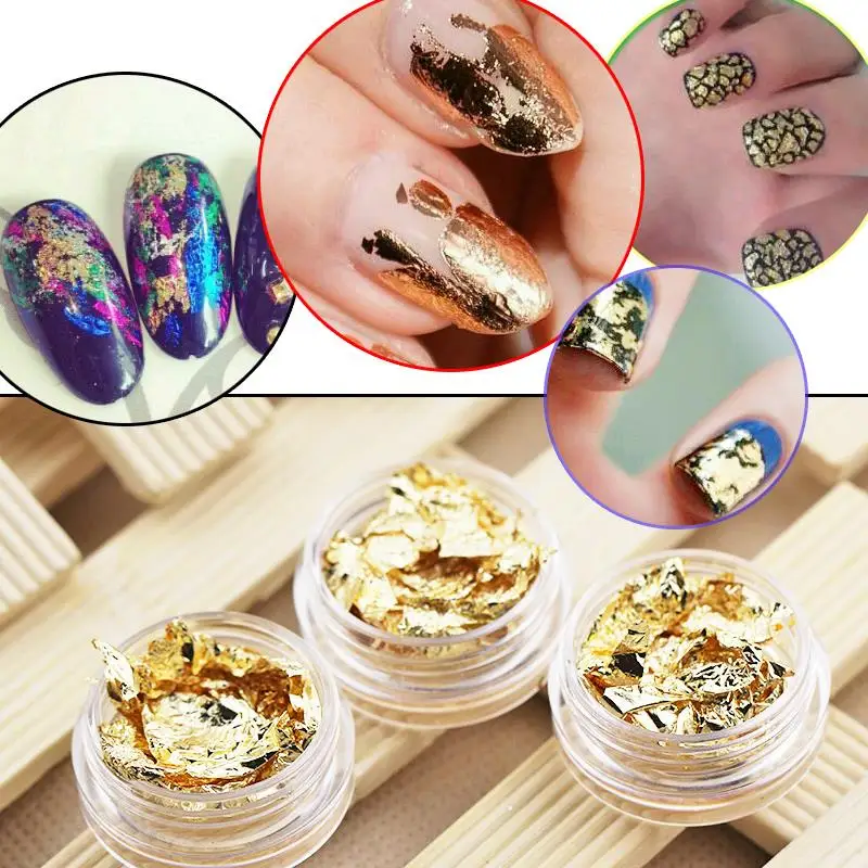 

1pc gold foil paper gold and silver luxury fashion nail decoration nail supplies phototherapy armor Stickers