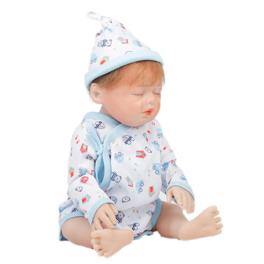 SanyDoll см 20 дюймов 50 см Силиконовые Детские куклы reborn, реалистичные куклы голубое платье прекрасный сон куклы мальчики и девочки праздничные