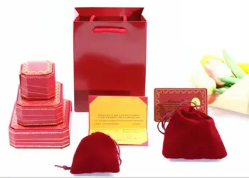 

Low Price Red Color high quality Jewelry Gift 30 bracelet box with 30 paper bags and 30 certificates Set