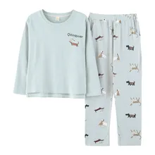 Yasemeen/Повседневные пижамы из хлопка с длинными рукавами, весенне-осенняя удобная одежда для сна из хлопка с героями мультфильмов для девочек