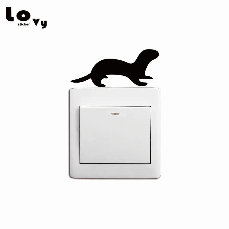 Lucu Otter Musang Switch Stiker Kreatif Kartun Hewan Siluet Vinyl