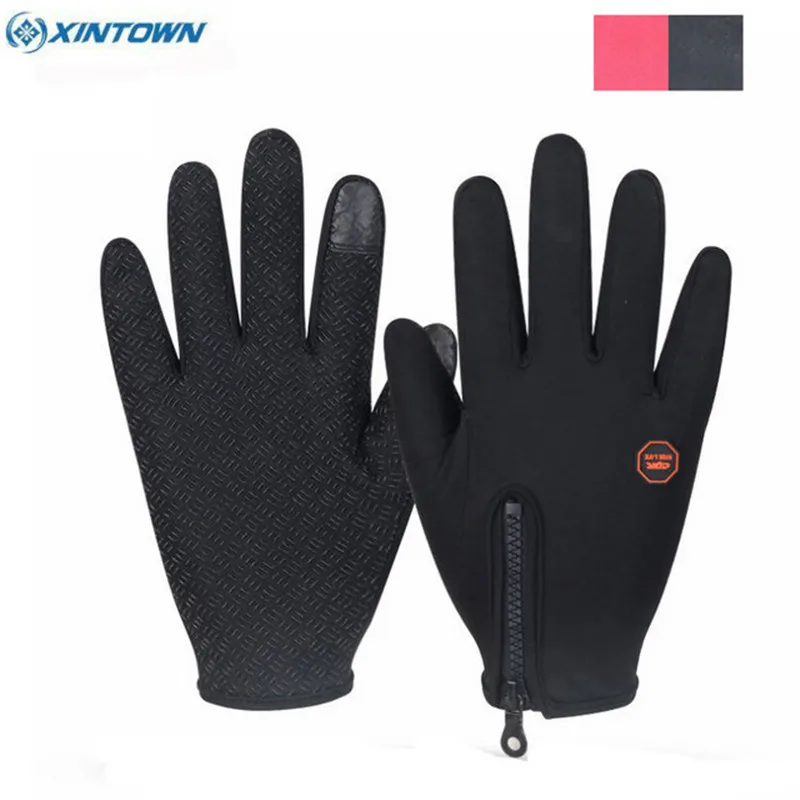 Xintown Windproof Touch Screen Cycling Gloves Winter Warm Full Finger Bike Bicycle Gloves Racing Gloves guantes ciclismo luvas