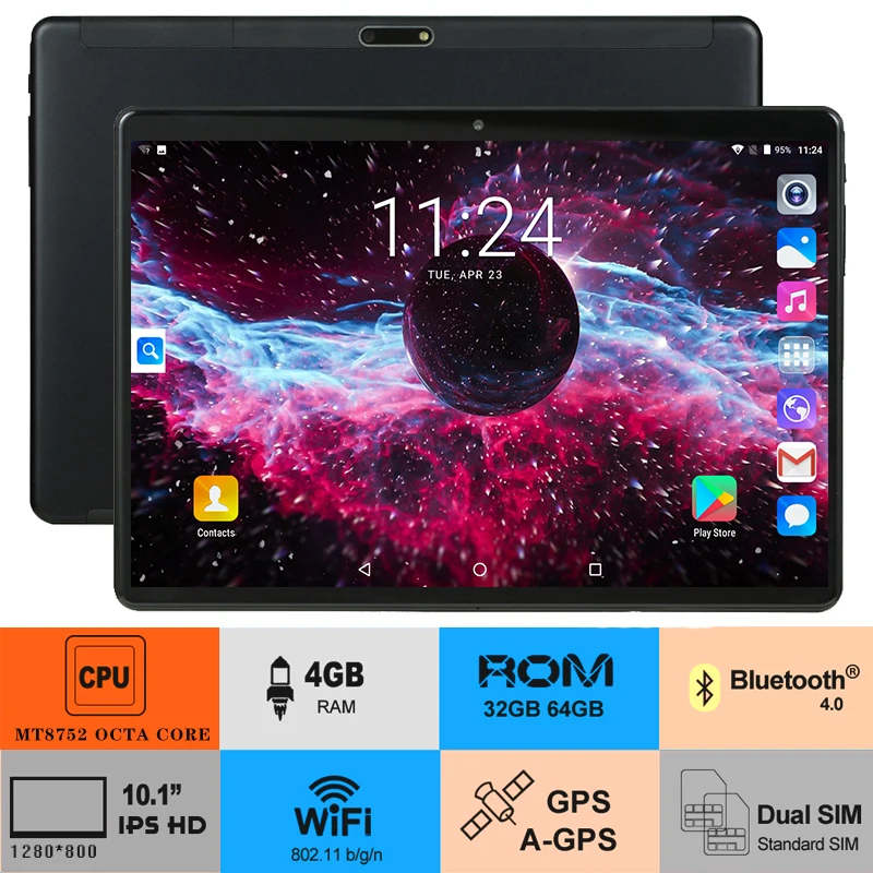 

Free Shipping Android 8.0 10 inch tablet 4G FDD LTE Octa Core 4GB RAM 64GB ROM 1280x800 IPS Kids Gift Tablets 10.1