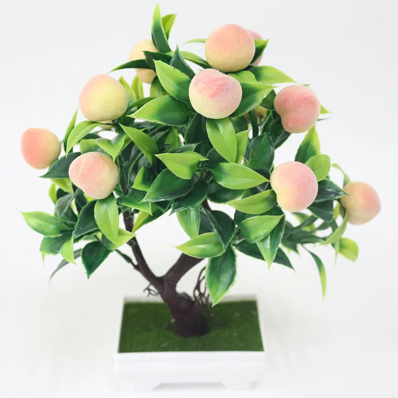 Flone Artificial Plastic Plants Yellow Foam Fruit Tree Simulation Plant Mini Potted For Home Party Office Coffee Table Decor  (8)