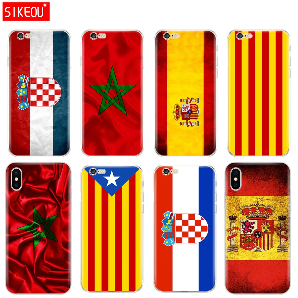 Силиконовый чехол для телефона Iphone 6X8 7 6s 5 5s SE 2020 Plus 10 XR XS 11 Pro Max Испания Марокко