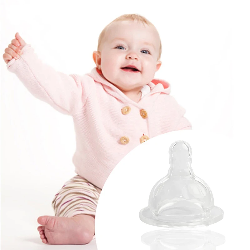 Детские широкая шея силикона младенца мягкие соски бутылок потока поперечное отверстие соски