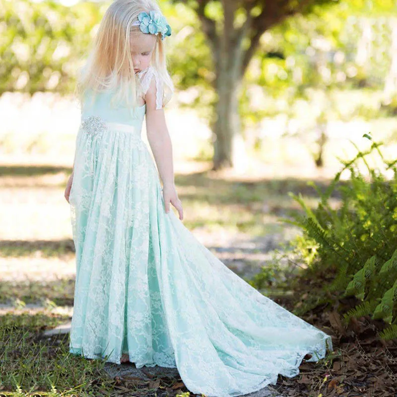 powder blue flower girl dress