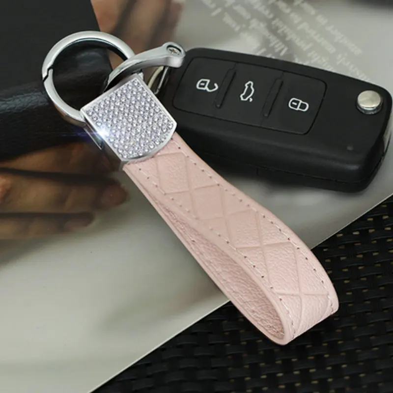 Модный металлический и кожаный брелок для автомобиля Volkswagen Honda Toyota Kia BMW Audi Mercedes