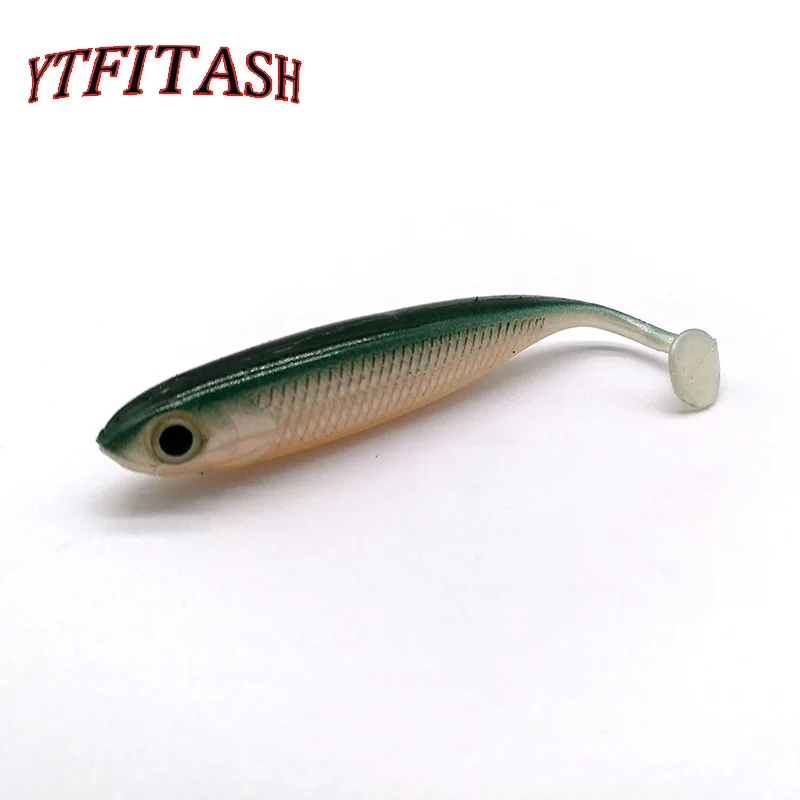 YTFITASH Горячая продажа! 5 шт./лот 2 5g 7 см мягкие приманки для рыбалки 3D глаза T хвост
