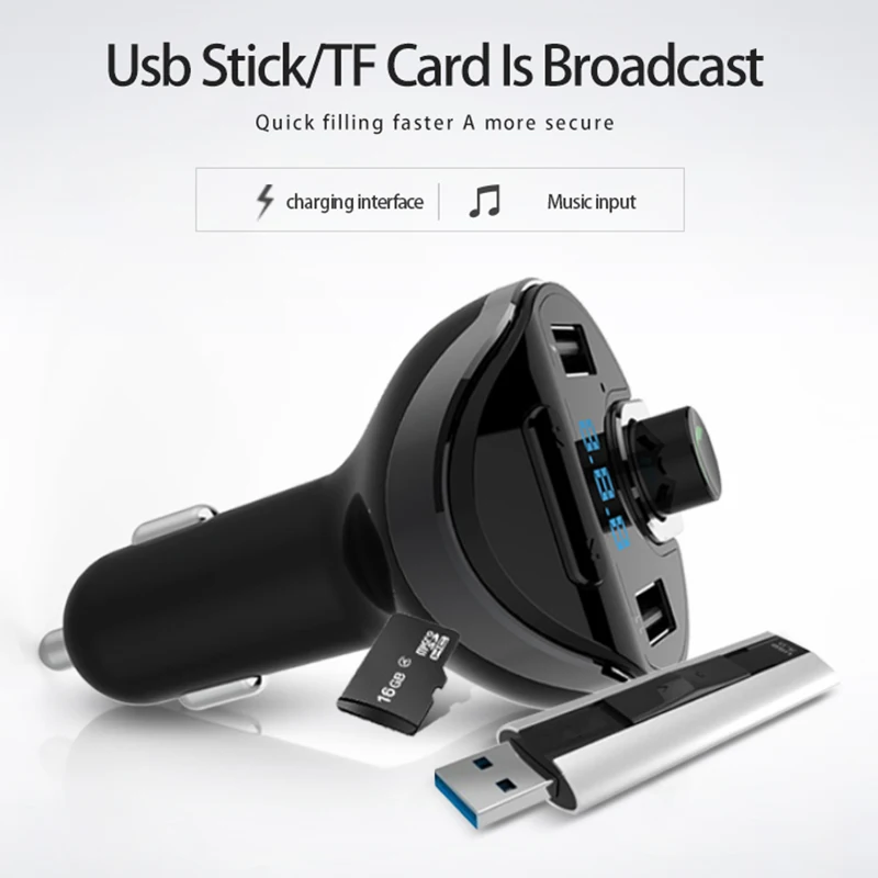 CDEN High Power Quick Charge Car MP3 Transmitter Bluetooth For Car FM Modulator Carkit Higher Security Level 2 USB CDEN High Power Quick Charge Car MP3 Transmitter Bluetooth For Car FM Modulator Carkit Higher Security Level 2 USB