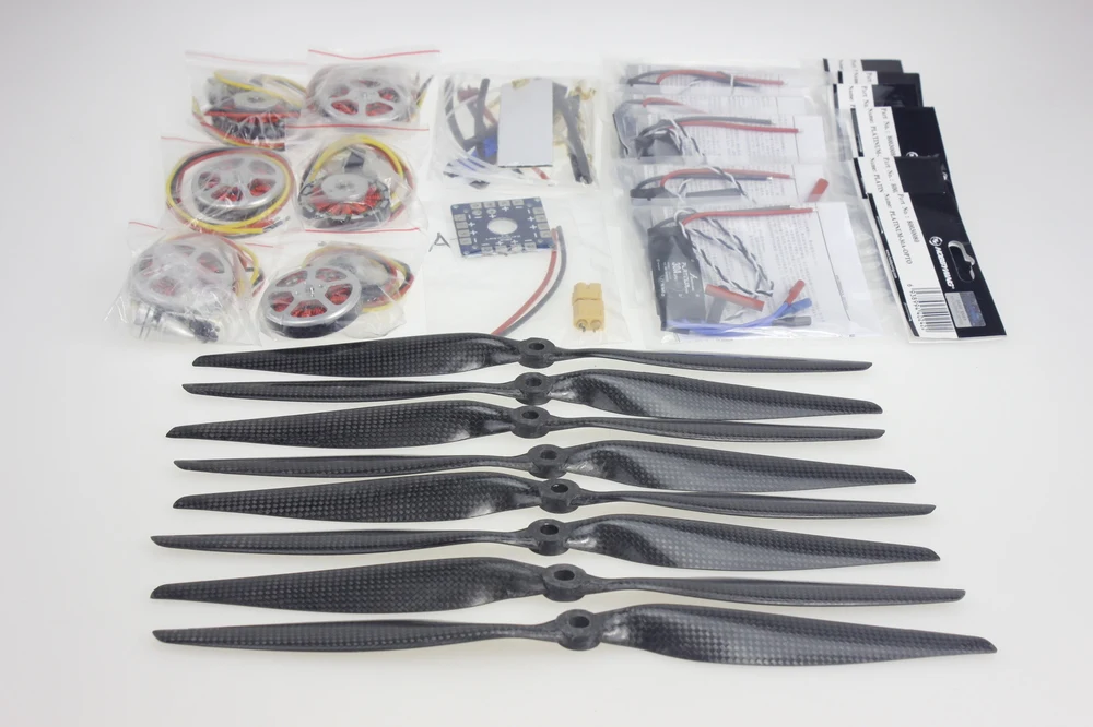 

13x4.0 3K CF Propeller CW CCW 1340+ 750KV Brushless Motor ESC Connection Board HOBBYWING Platinum 30A ESC XT60