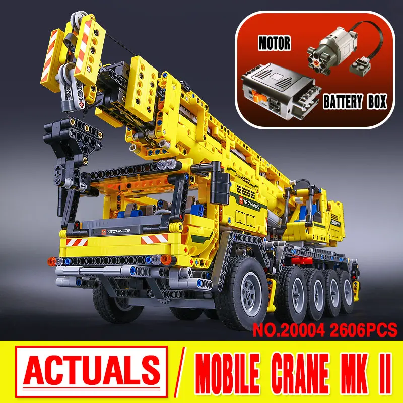 

LEPIN 20004 Technic Motor Power Mobile Crane Mk II Model Building Kits Minifigure Blocks Toy Bricks compatible with legoe 42009