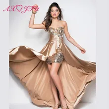 AXJFU европейский и американский Свадебный спереди и сзади длинные груди вытирая тост Председателем Банкетный спектакль Золотой вечернее платье