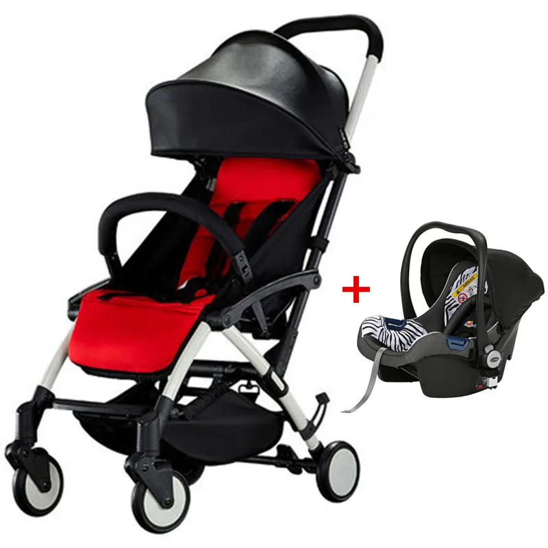 Portable Super Light Leather Baby Stroller 2 in 1