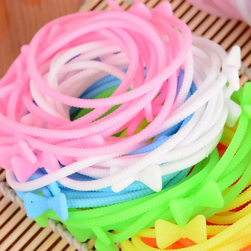 Bracelet Wristband Twist Bow Glow In The Dark Luminous Silicone Bracelet Wristband Twist Bow Glow In The Dark Luminous Silicone Rubber Band Threaded Candy Hair Tie Charm Bracelets From Jewelry Accessories