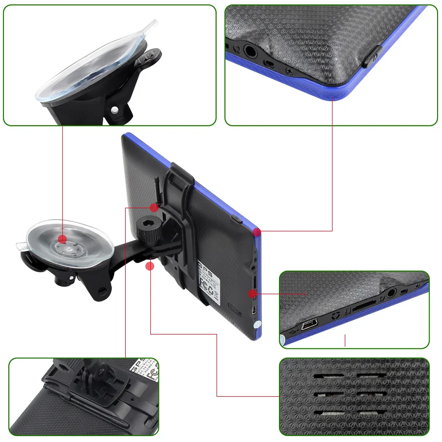 TOPSOURCE HD 7 ''портативный Автомобильный GPS навигатор Win CE6.0 FM 8 ГБ 800 МГц карта для