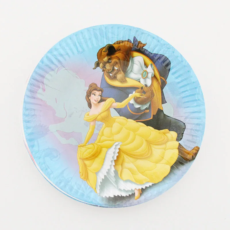 Beauty and the beast cartoon theme paper candy box gift box wedding Kids Birthday party decoration boy girl party supplies - Color: plate