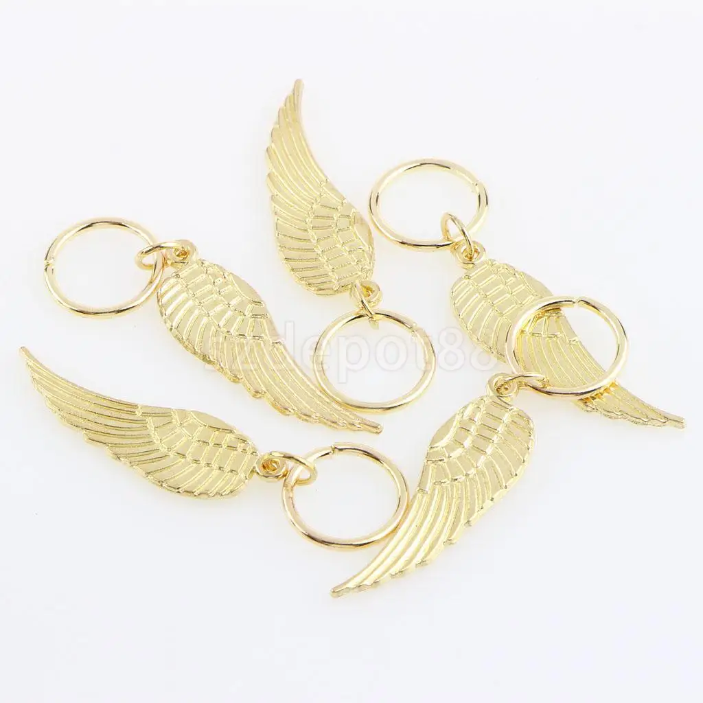 50pcs Hip Hop Hair Braid Rings Hair Loops Clips Bulk DIY Hair Accessories Headband - Star Leaf Shell Feather Snowflake Cross